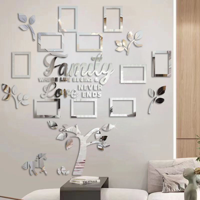 📢🌳 PROMO FLASH 50% ! Autocollant Mural Arbre Généalogique 3D avec Cadres Photo – Acrylique, Installation Facile, 3 Couleurs, 2 Tailles, Décoration Murale Unique ✨