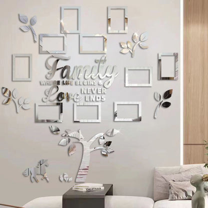 📢🌳 PROMO FLASH 50% ! Autocollant Mural Arbre Généalogique 3D avec Cadres Photo – Acrylique, Installation Facile, 3 Couleurs, 2 Tailles, Décoration Murale Unique ✨