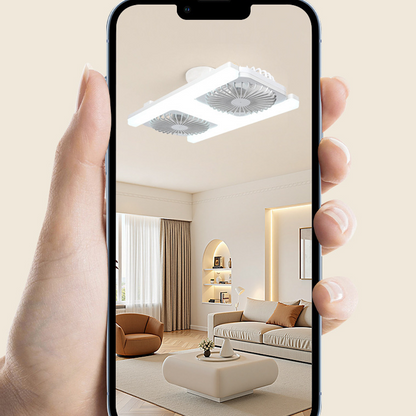 🌀💡 Ventilateur de Plafond Double Tête avec Lumière LED 60W – Double Flux d’Air, Télécommande, Moteur Silencieux
