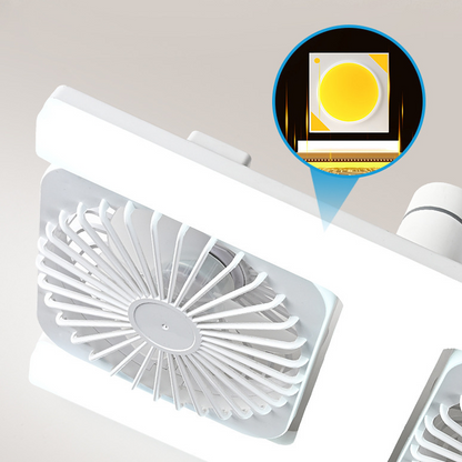 🌀💡 Ventilateur de Plafond Double Tête avec Lumière LED 60W – Double Flux d’Air, Télécommande, Moteur Silencieux