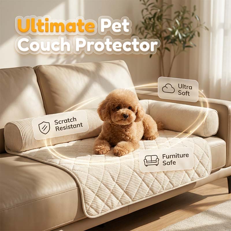 🐾 -50% MAINTENANT ! 🐾 Housse de Canapé pour Chien 🛋️ Imperméable & Anti-Rayures 🛡️ Bord Renforcé 🧸 Beige