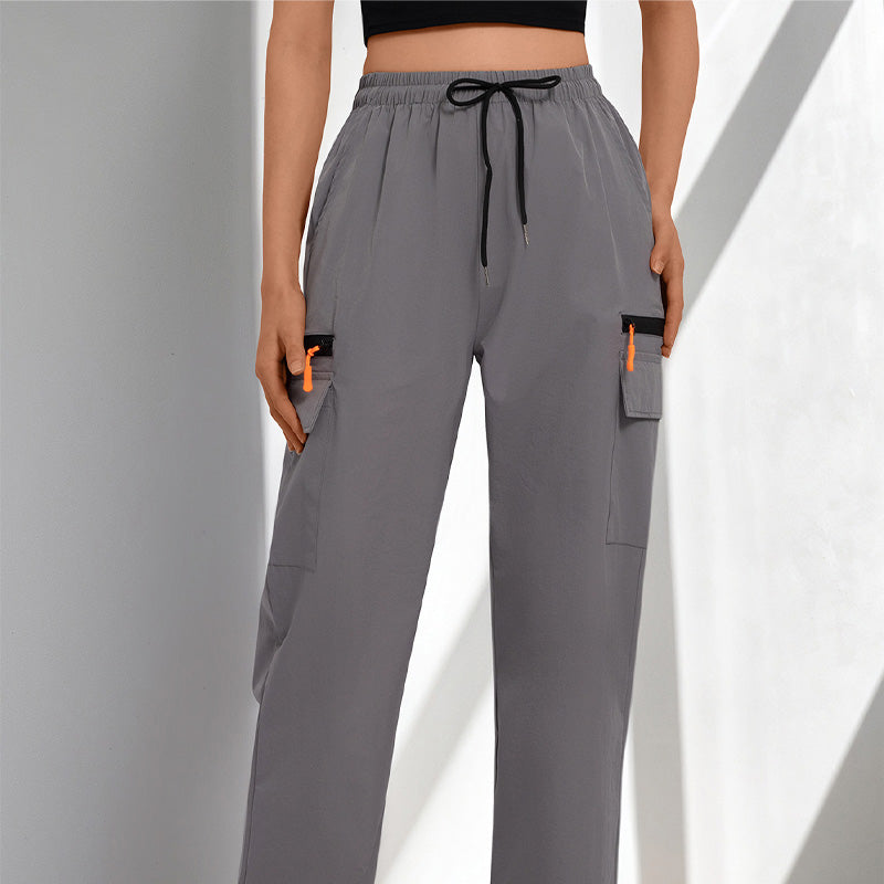 ✨ PROMO LIMITÉE 50% DE RÉDUCTION ! 👖 Pantalon Cargo Femme – Cordon, Poches, Coupe Droite 🌿