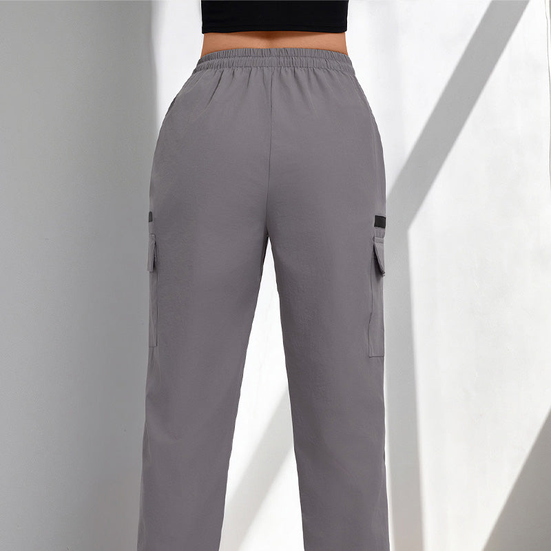 ✨ PROMO LIMITÉE 50% DE RÉDUCTION ! 👖 Pantalon Cargo Femme – Cordon, Poches, Coupe Droite 🌿