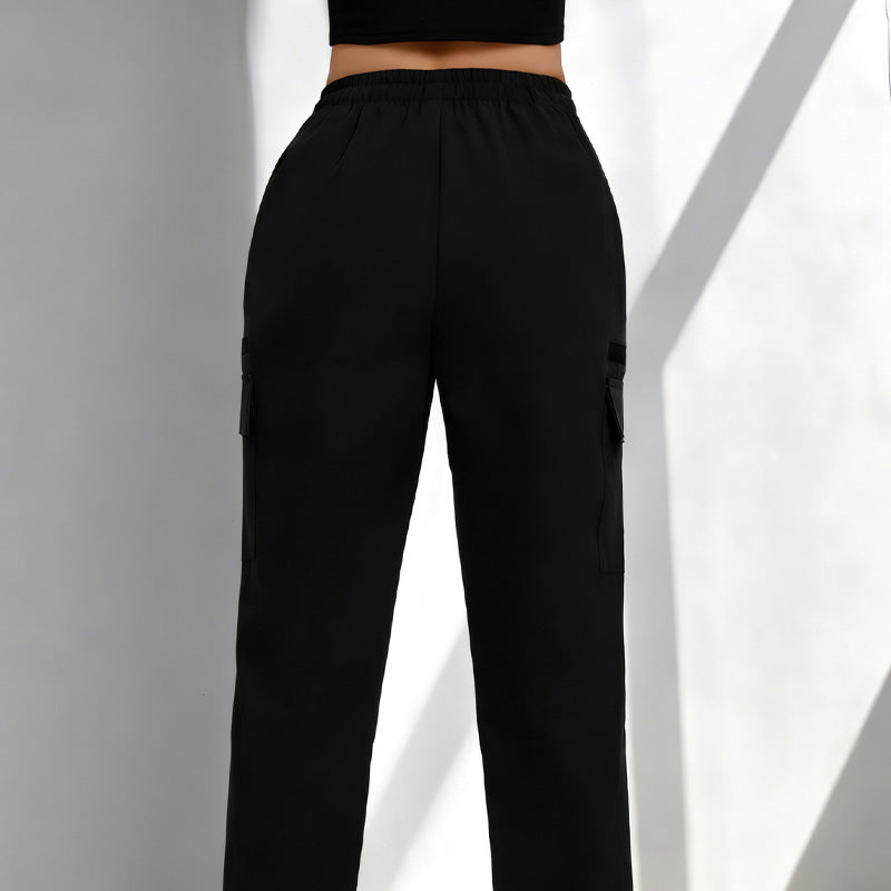 ✨ PROMO LIMITÉE 50% DE RÉDUCTION ! 👖 Pantalon Cargo Femme – Cordon, Poches, Coupe Droite 🌿