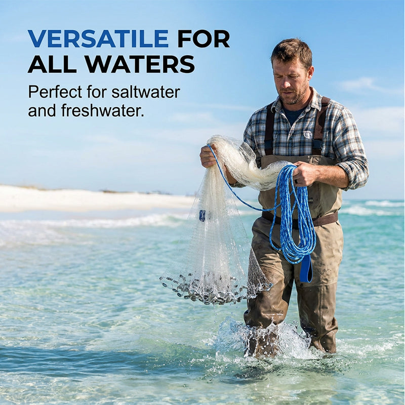 🎣 50% DE RÉDUCTION ✨ Épervier de pêche – Facile à lancer & maillage résistant – Prise rapide en eau douce ou mer – polyvalent pour crevettes, appâts ou petits poissons 🌊