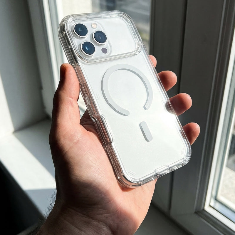 📱 Coque Transparente Magnétique 🧲 Compatible MagSafe ✨ Anti-Jaunissement 🛡️ Fine & Protectrice ⚡ Charge Sans Fil Facile