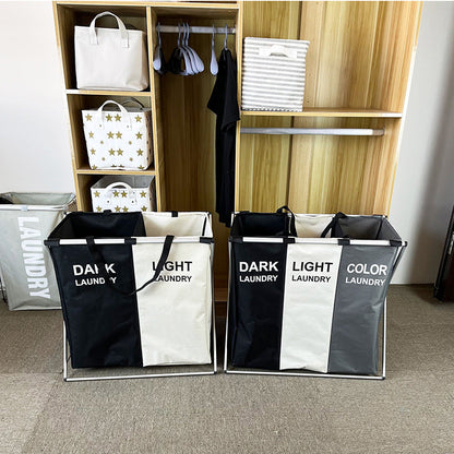 🧺 Panier à Linge Pliable 3 Compartiments | Tri Facile & Gain de Place ✨