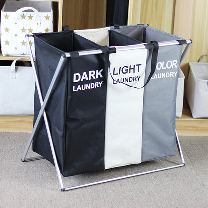 🧺 Panier à Linge Pliable 3 Compartiments | Tri Facile & Gain de Place ✨