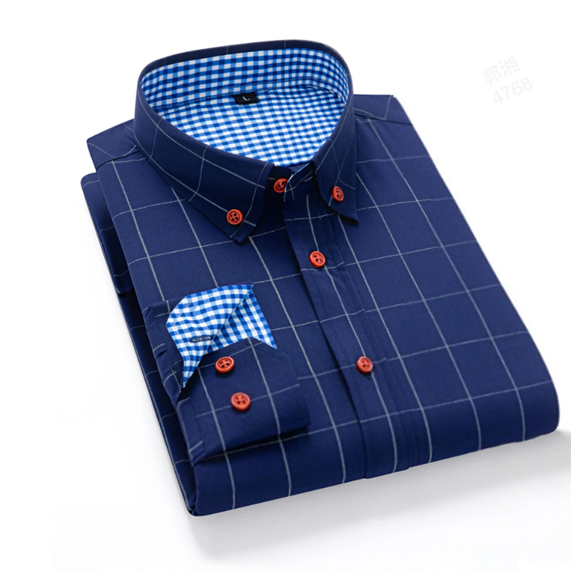 👔 PROMO LIMITÉE 50% DE RÉDUCTION ! 💥 Chemise Homme Coupe Moderne à Carreaux – Boutons Rouges, Col Boutonnière, Tissu Premium ✨