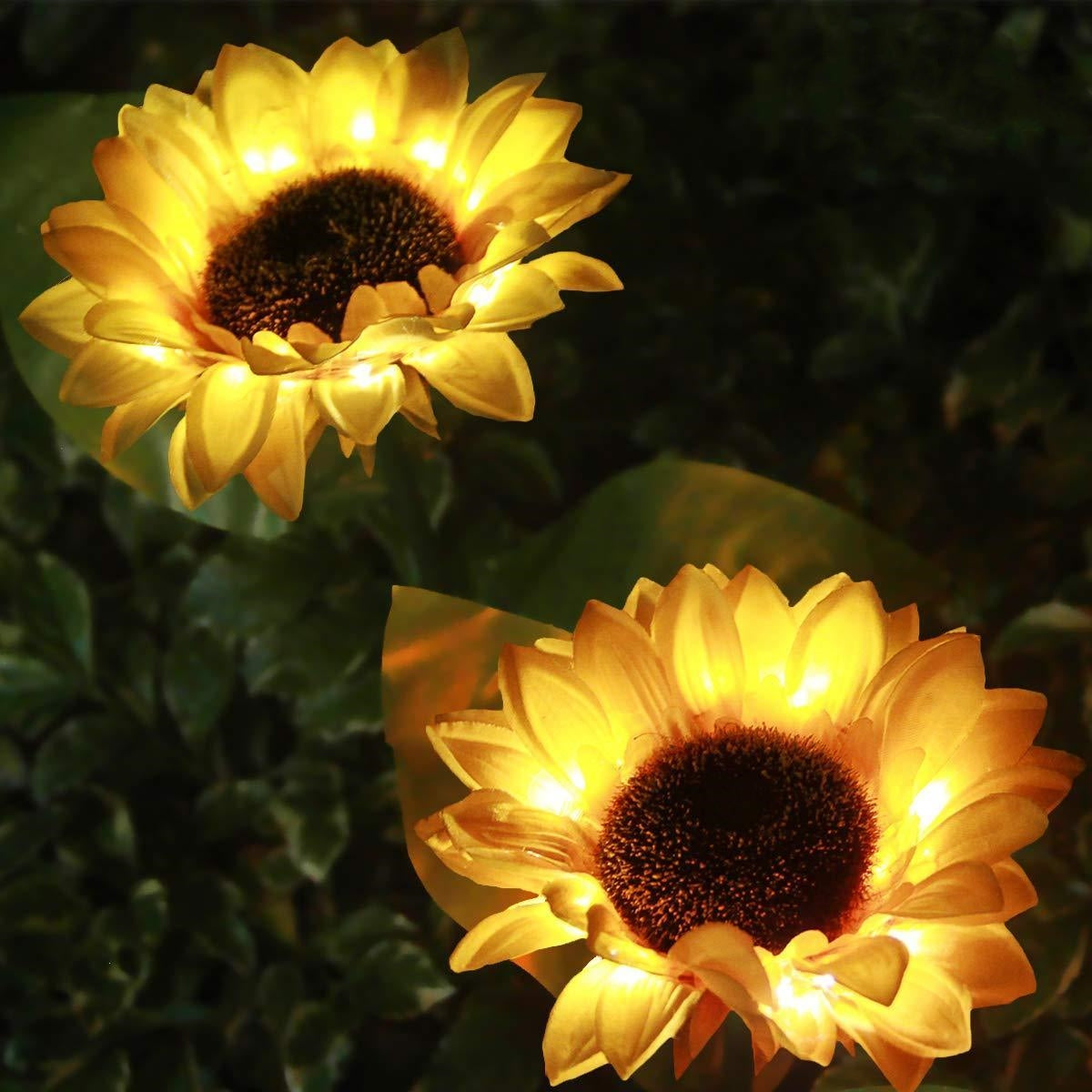 🌻 Réaliste et résistant aux intempéries | Tournesol solaire en promotion 2026 | Décoration extérieure IP65