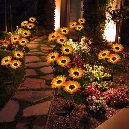 🌻 Réaliste et résistant aux intempéries | Tournesol solaire en promotion 2026 | Décoration extérieure IP65