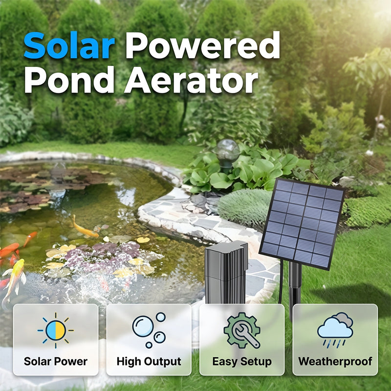 🥳 OFFRE EXCEPTIONNELLE 2026 🥳 💞 Plus de 50 000 unités vendues ! Aérateur solaire pour bassin à poissons avec pompe à air pour bassins extérieurs
