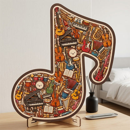 📢📢50% DE RÉDUCTION !! ⏰Puzzle en Bois en Forme de Note de Musique🎶🧩