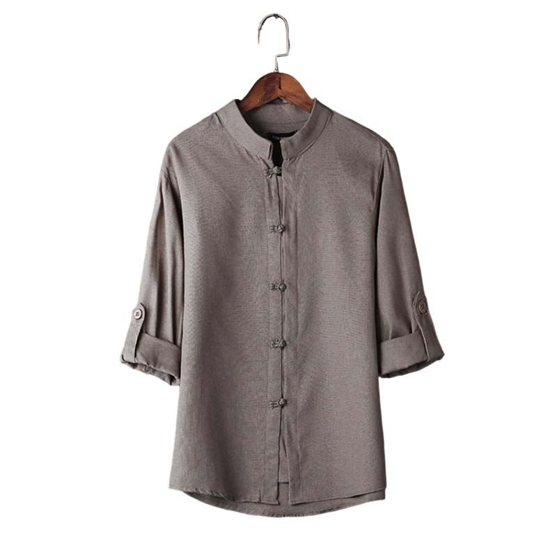 50 % DE RÉDUCTION MAINTENANT ! 🌿 Chemise homme décontractée en lin à col mandarin – Respirante et légère – Coupe décontractée, idéale pour l'été ou un style chic décontracté – Douce et élégante ✨