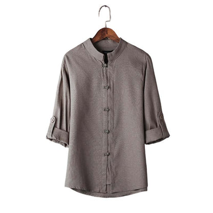 50 % DE RÉDUCTION MAINTENANT ! 🌿 Chemise homme décontractée en lin à col mandarin – Respirante et légère – Coupe décontractée, idéale pour l'été ou un style chic décontracté – Douce et élégante ✨
