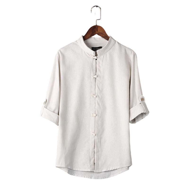 50 % DE RÉDUCTION MAINTENANT ! 🌿 Chemise homme décontractée en lin à col mandarin – Respirante et légère – Coupe décontractée, idéale pour l'été ou un style chic décontracté – Douce et élégante ✨
