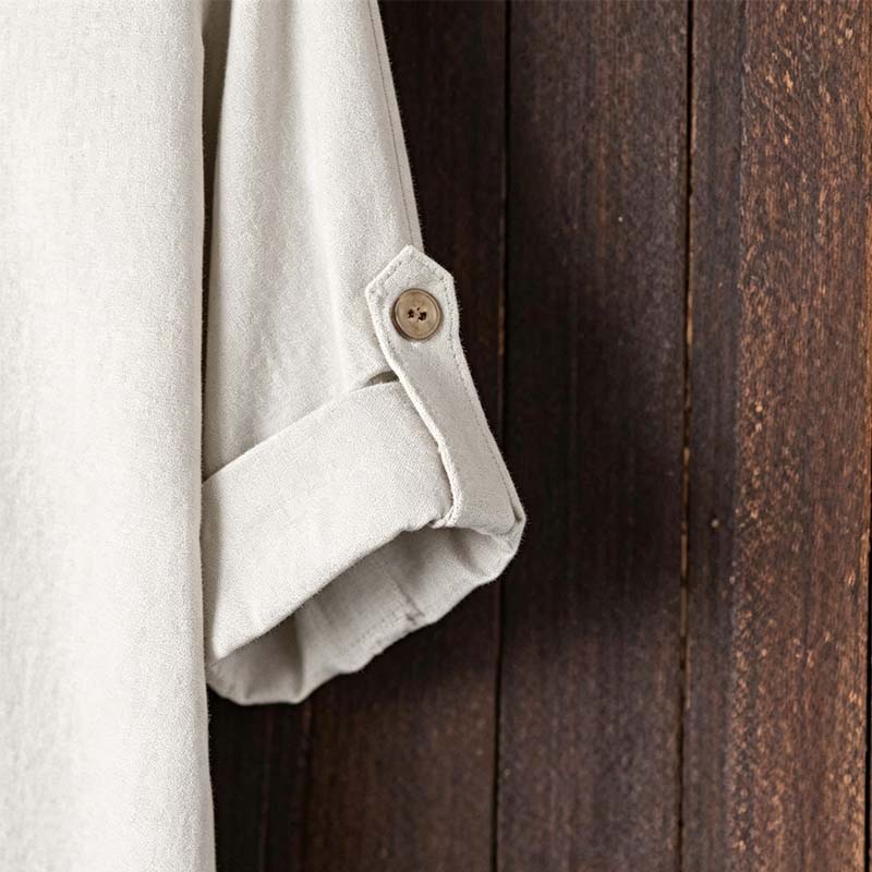 50 % DE RÉDUCTION MAINTENANT ! 🌿 Chemise homme décontractée en lin à col mandarin – Respirante et légère – Coupe décontractée, idéale pour l'été ou un style chic décontracté – Douce et élégante ✨
