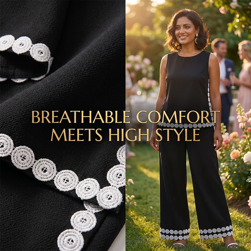 👗 50% DE RÉDUCTION ✨ Ensemble 2 pièces femme – Dentelle & fluidité – Style facile, parfait pour l’été ou un look bohème chic – confortable et élégant 🌸