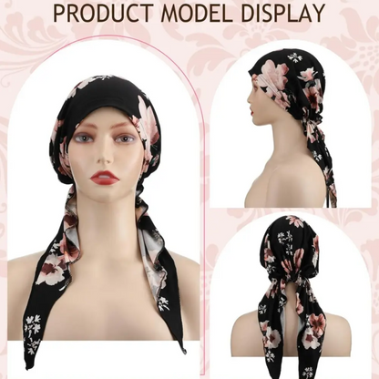 👒Turban foulard pré-noué à fleurs pour femme🌸