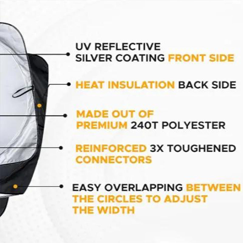 📢📢50 % DE RÉDUCTION !! ⏰Pare-soleil de pare-brise pour camion avec protection UV – Robuste et réfléchissant la chaleur – Convient aux grands pare-brise, réduit la chaleur intérieure – protège le tableau de bord et les sièges, rangement pliable 🛡️
