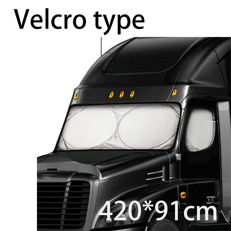 📢📢50 % DE RÉDUCTION !! ⏰Pare-soleil de pare-brise pour camion avec protection UV – Robuste et réfléchissant la chaleur – Convient aux grands pare-brise, réduit la chaleur intérieure – protège le tableau de bord et les sièges, rangement pliable 🛡️