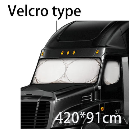 📢📢50 % DE RÉDUCTION !! ⏰Pare-soleil de pare-brise pour camion avec protection UV – Robuste et réfléchissant la chaleur – Convient aux grands pare-brise, réduit la chaleur intérieure – protège le tableau de bord et les sièges, rangement pliable 🛡️