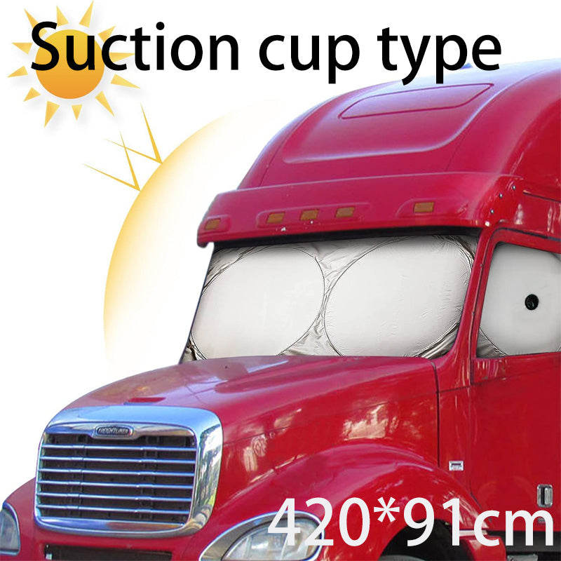 📢📢50 % DE RÉDUCTION !! ⏰Pare-soleil de pare-brise pour camion avec protection UV – Robuste et réfléchissant la chaleur – Convient aux grands pare-brise, réduit la chaleur intérieure – protège le tableau de bord et les sièges, rangement pliable 🛡️