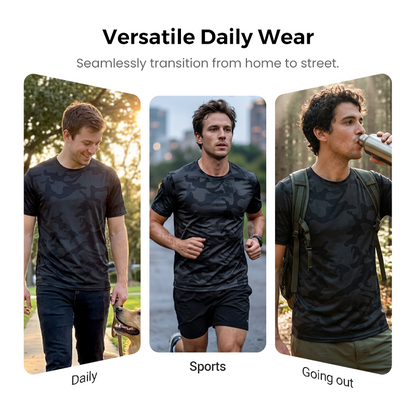 👕 T-shirt Sport Camouflage Séchage Rapide Homme 🌿 Respirant & Léger | Salle, Course, Plein Air 💪