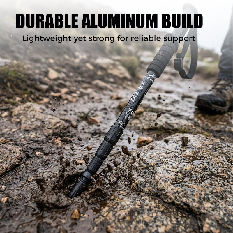 🥾 Bâton de Randonnée Réglable – Alliage d’Aluminium Aéronautique, Amortisseur Intégré, Poignée Ergonomique