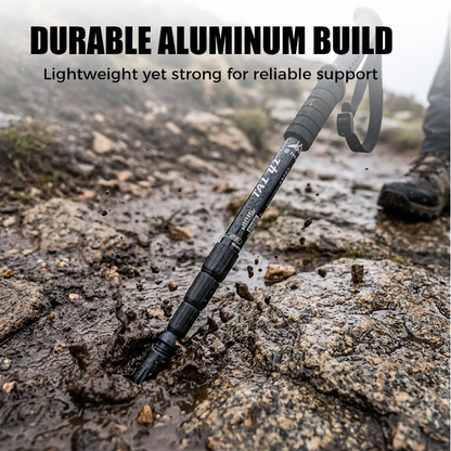🥾 Bâton de Randonnée Réglable – Alliage d’Aluminium Aéronautique, Amortisseur Intégré, Poignée Ergonomique
