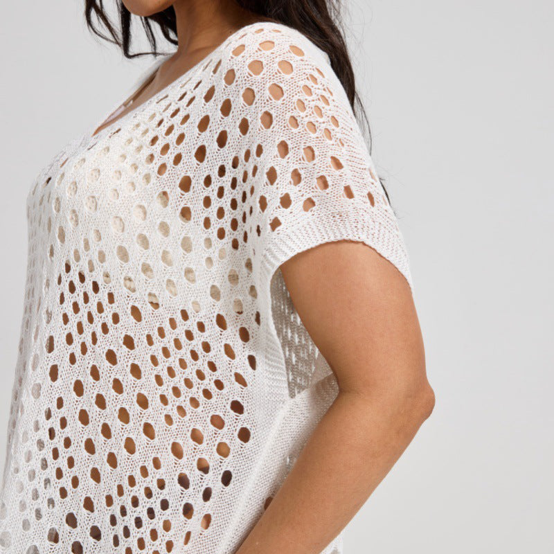 🌊 Cache-Maillot Femme Crochet Ajouré | Col Rond | Protection Solaire ☀️