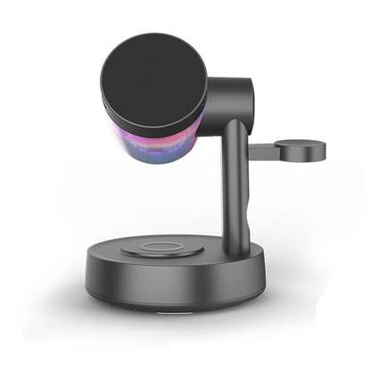 Station de Charge Magnétique 3-en-1 avec Enceinte Bluetooth