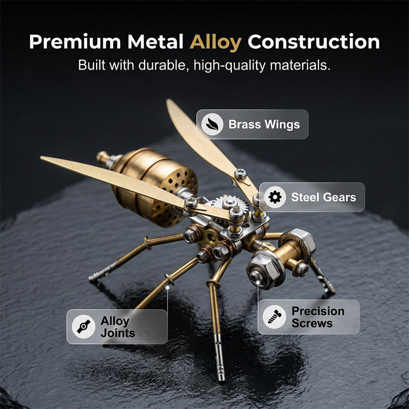 🐝 Kit de Maquette 3D Abeille Mécanique en Métal – Puzzle DIY Steampunk⚙️