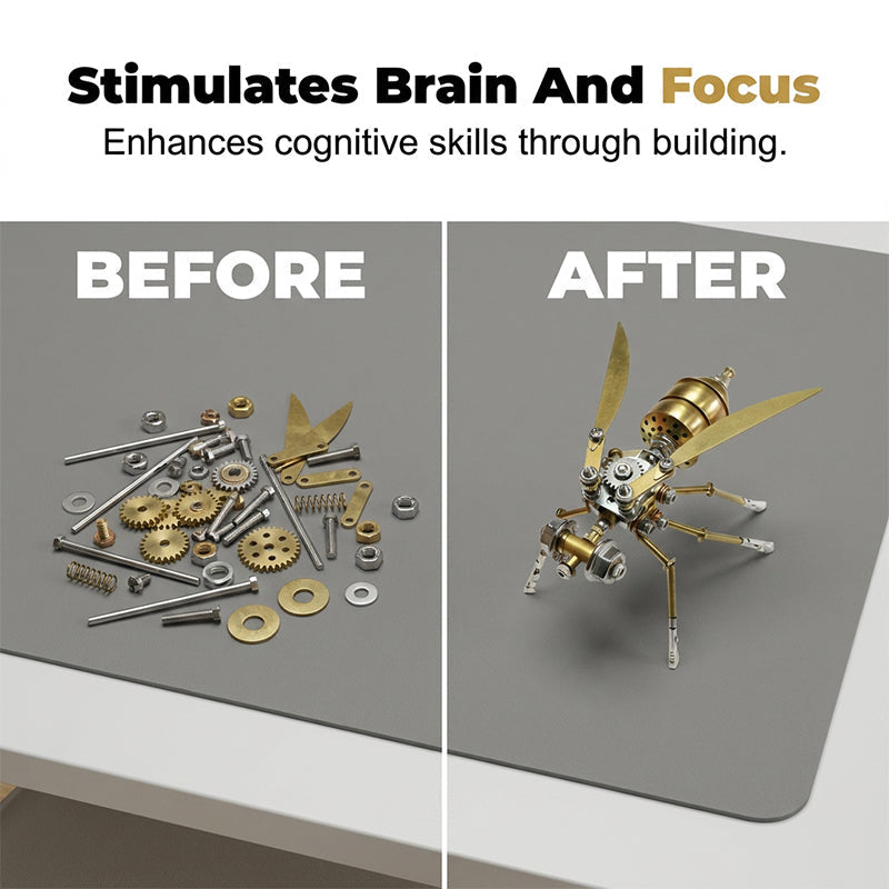 🐝 Kit de Maquette 3D Abeille Mécanique en Métal – Puzzle DIY Steampunk⚙️