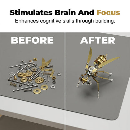 🐝 Kit de Maquette 3D Abeille Mécanique en Métal – Puzzle DIY Steampunk⚙️