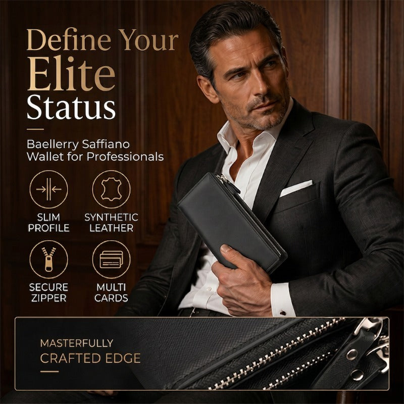 👔💼 PROMO -50% ! Portefeuille Long Slim Homme – Design Ultra-Fin Élégant, Grande Capacité Multi-Compartiments, Cuir Premium, Cadeau Idéal · 2 Coloris Noir & Café ✨