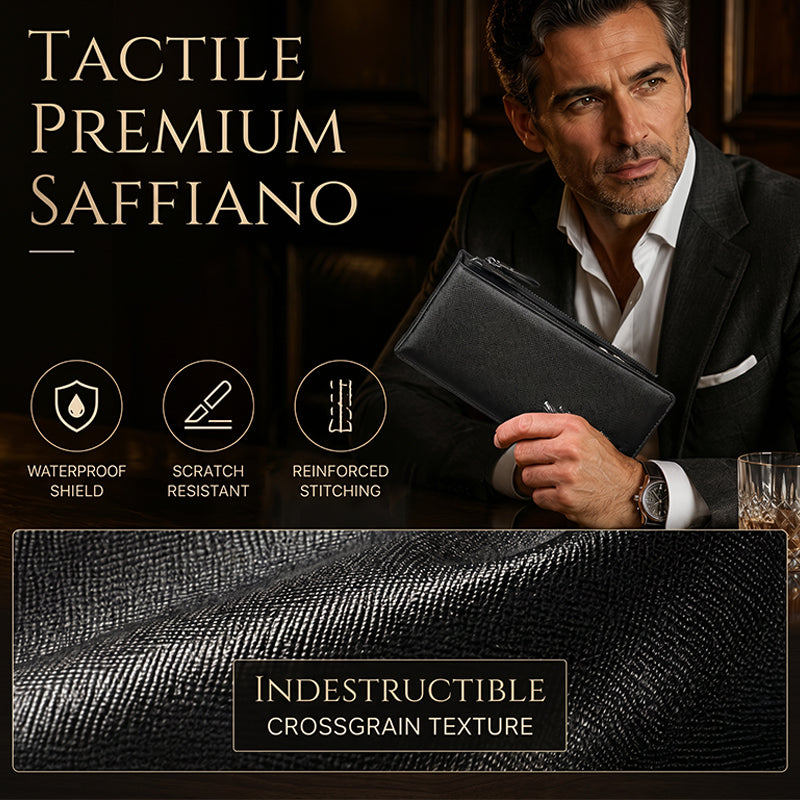 👔💼 PROMO -50% ! Portefeuille Long Slim Homme – Design Ultra-Fin Élégant, Grande Capacité Multi-Compartiments, Cuir Premium, Cadeau Idéal · 2 Coloris Noir & Café ✨