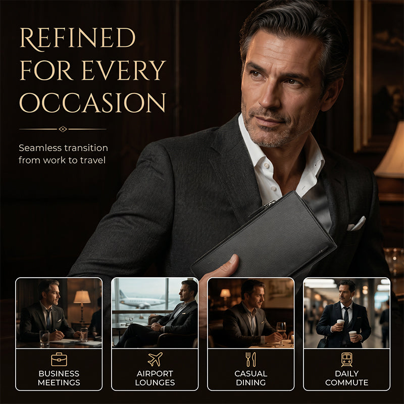 👔💼 PROMO -50% ! Portefeuille Long Slim Homme – Design Ultra-Fin Élégant, Grande Capacité Multi-Compartiments, Cuir Premium, Cadeau Idéal · 2 Coloris Noir & Café ✨