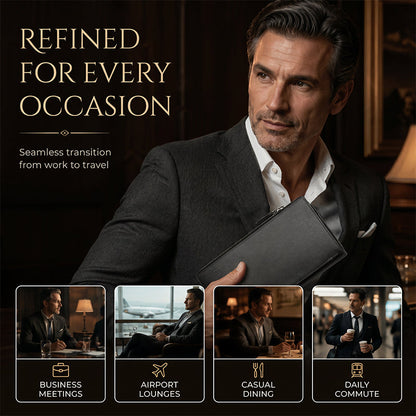 👔💼 PROMO -50% ! Portefeuille Long Slim Homme – Design Ultra-Fin Élégant, Grande Capacité Multi-Compartiments, Cuir Premium, Cadeau Idéal · 2 Coloris Noir & Café ✨