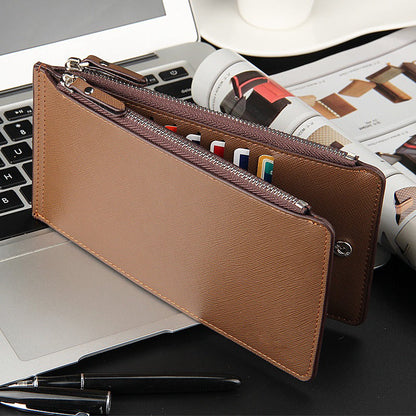 👔💼 PROMO -50% ! Portefeuille Long Slim Homme – Design Ultra-Fin Élégant, Grande Capacité Multi-Compartiments, Cuir Premium, Cadeau Idéal · 2 Coloris Noir & Café ✨