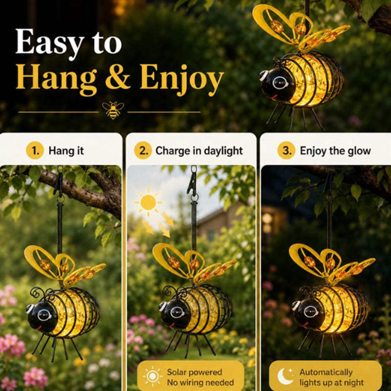 🐝Lumière Abeille Solaire Suspendue❤️